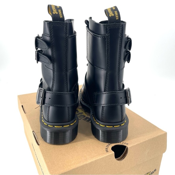 Dr. Martens NEW 1490 Joska Smooth Harness Black Lace Up 10 Eyelet Combat Boot - Picture 8 of 10